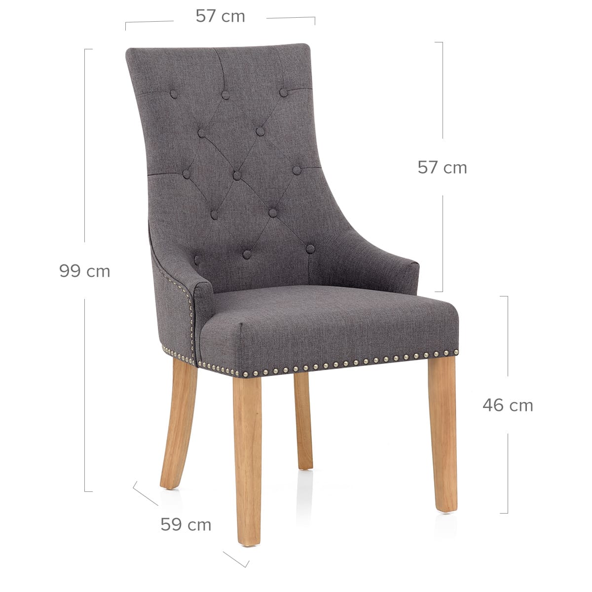 Sedia Tessuto Quercia - Ascot Grigio scuro