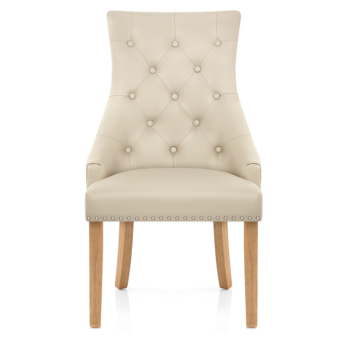 Sedia Pelle Rigenerata Quercia - Ascot Crema