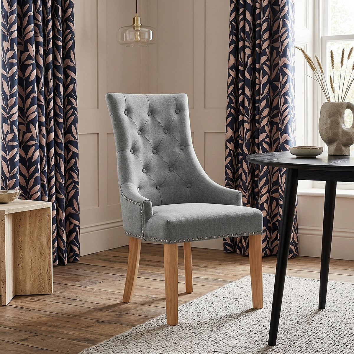 Sedia Tessuto Quercia - Ascot Grigio