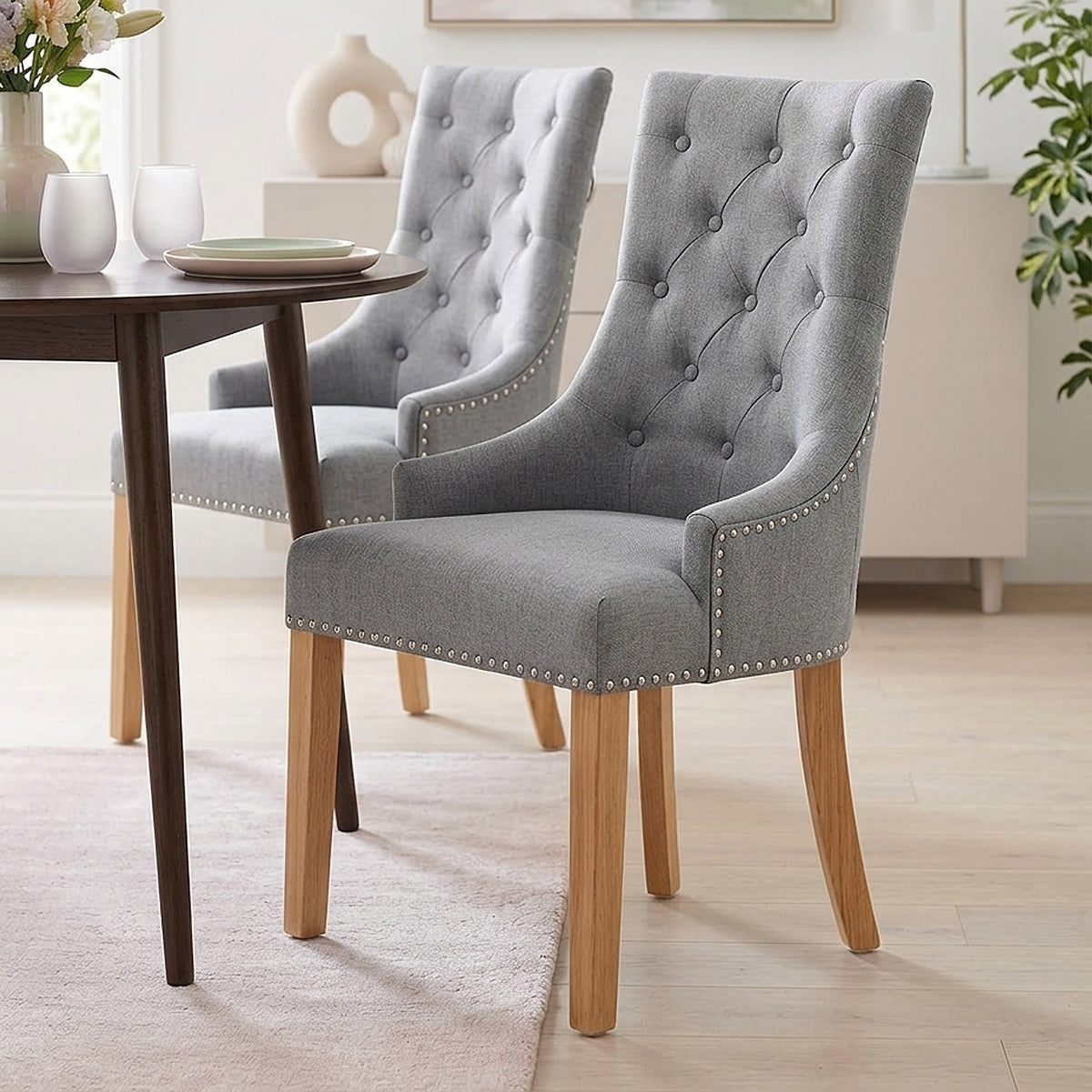Sedia Tessuto Quercia - Ascot Grigio