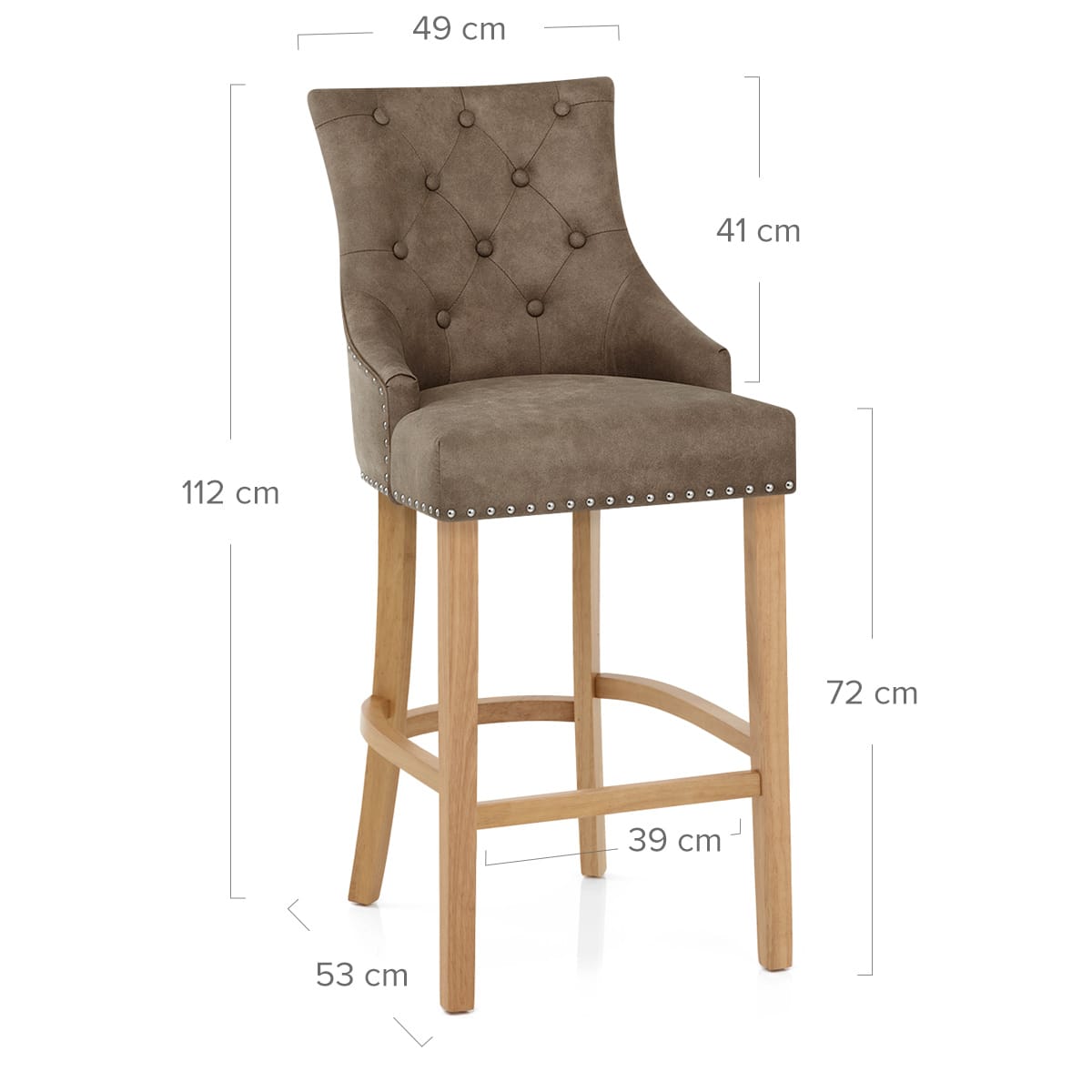 Sgabello Ecopelle Quercia - Ascot Marrone