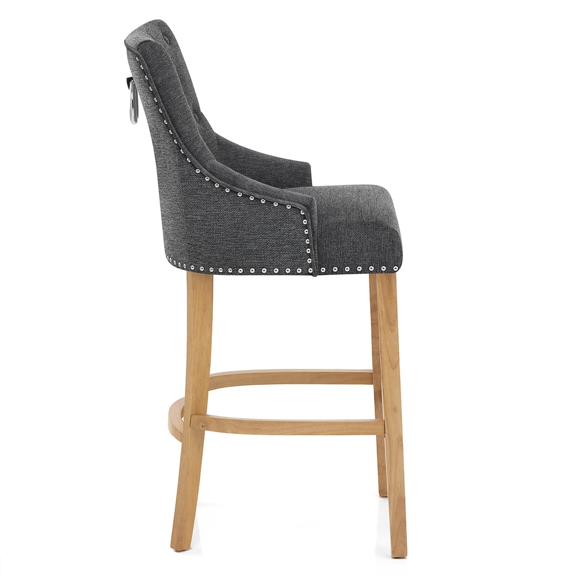 Sgabello Tessuto Quercia - Ascot Grigio scuro