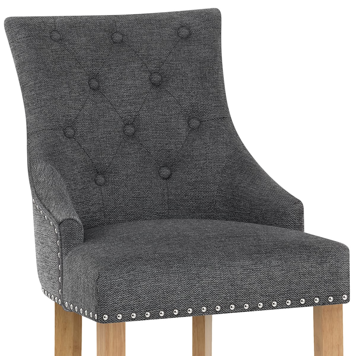 Sgabello Tessuto Quercia - Ascot Grigio scuro
