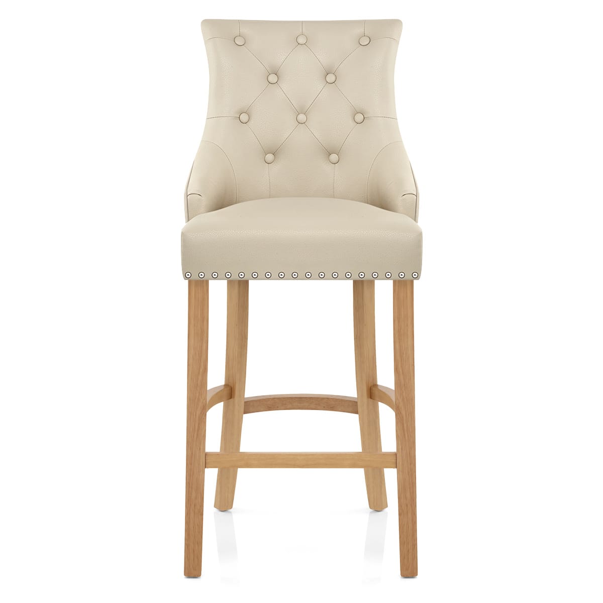 Sgabello Pelle Rigenerata Quercia - Ascot Crema
