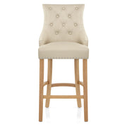 Sgabello Pelle Rigenerata Quercia - Ascot Crema