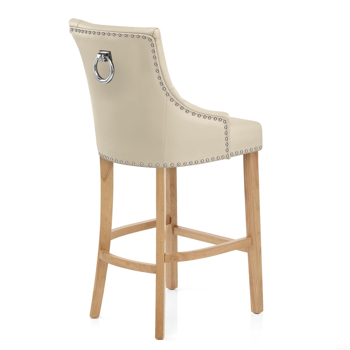 Sgabello Pelle Rigenerata Quercia - Ascot Crema