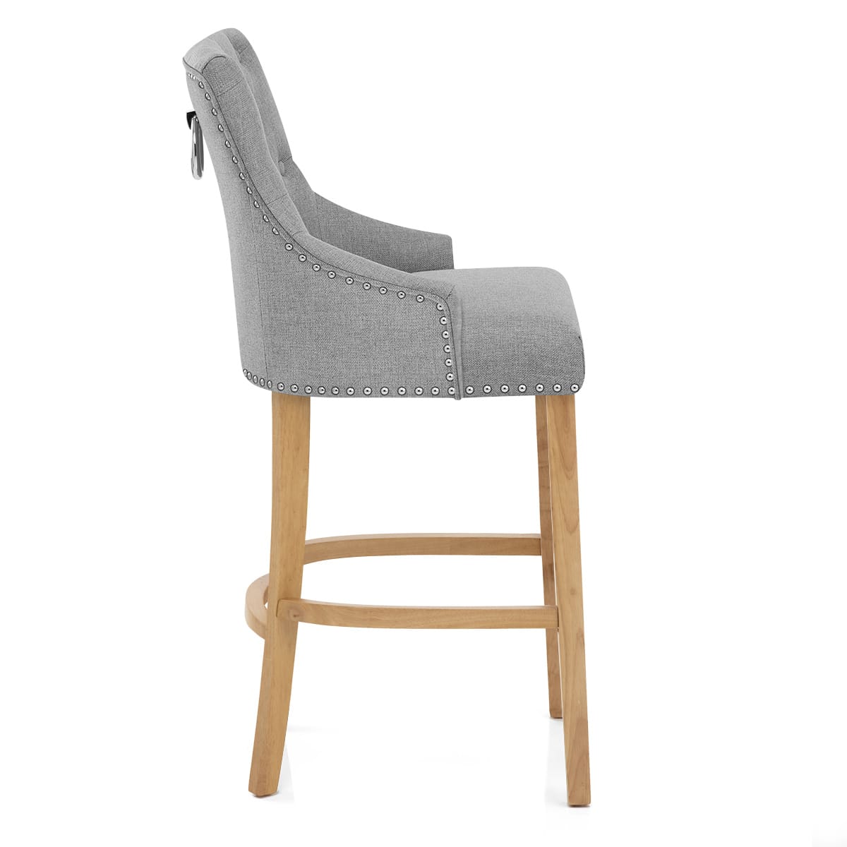Sgabello Tessuto Quercia - Ascot Grigio
