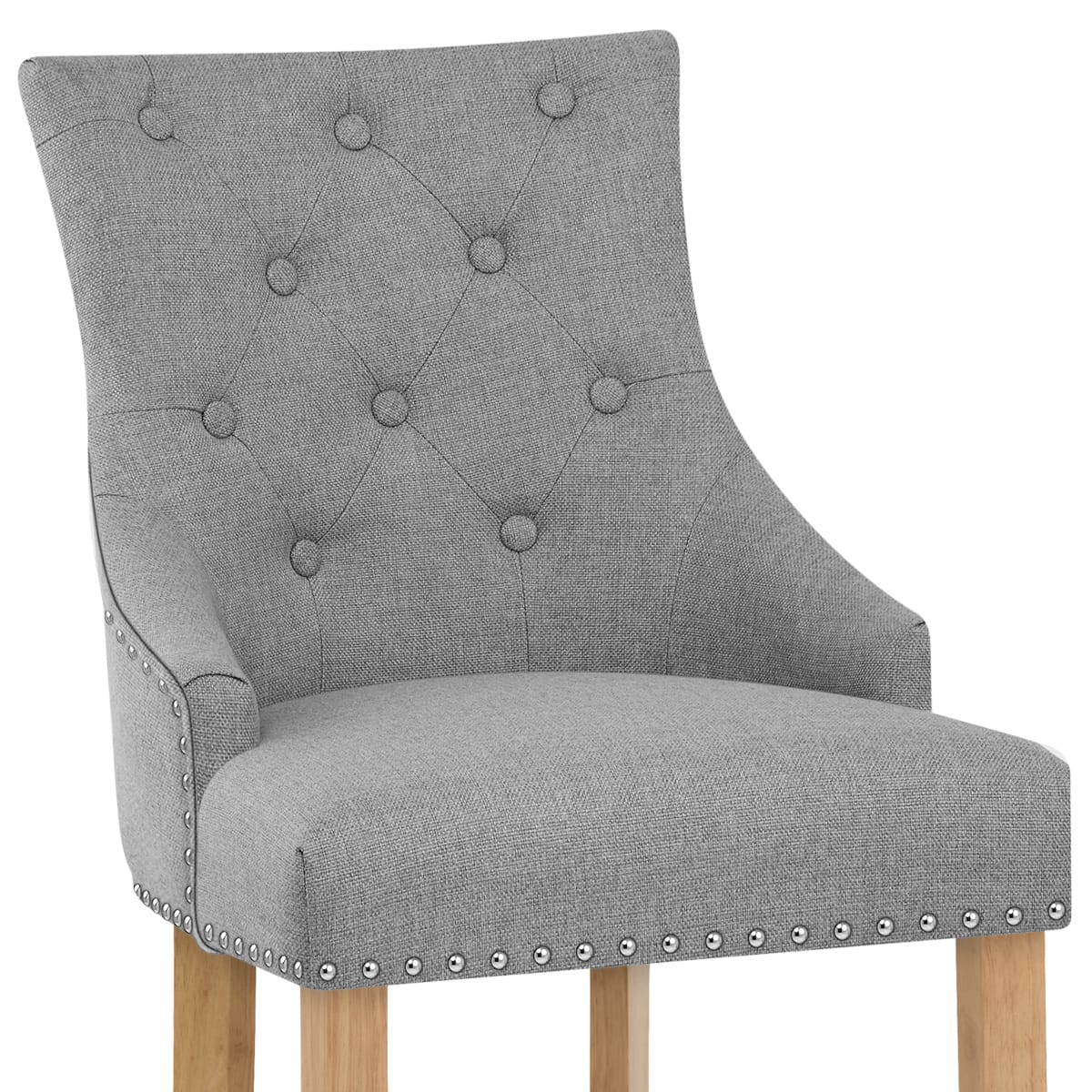 Sgabello Tessuto Quercia - Ascot Grigio