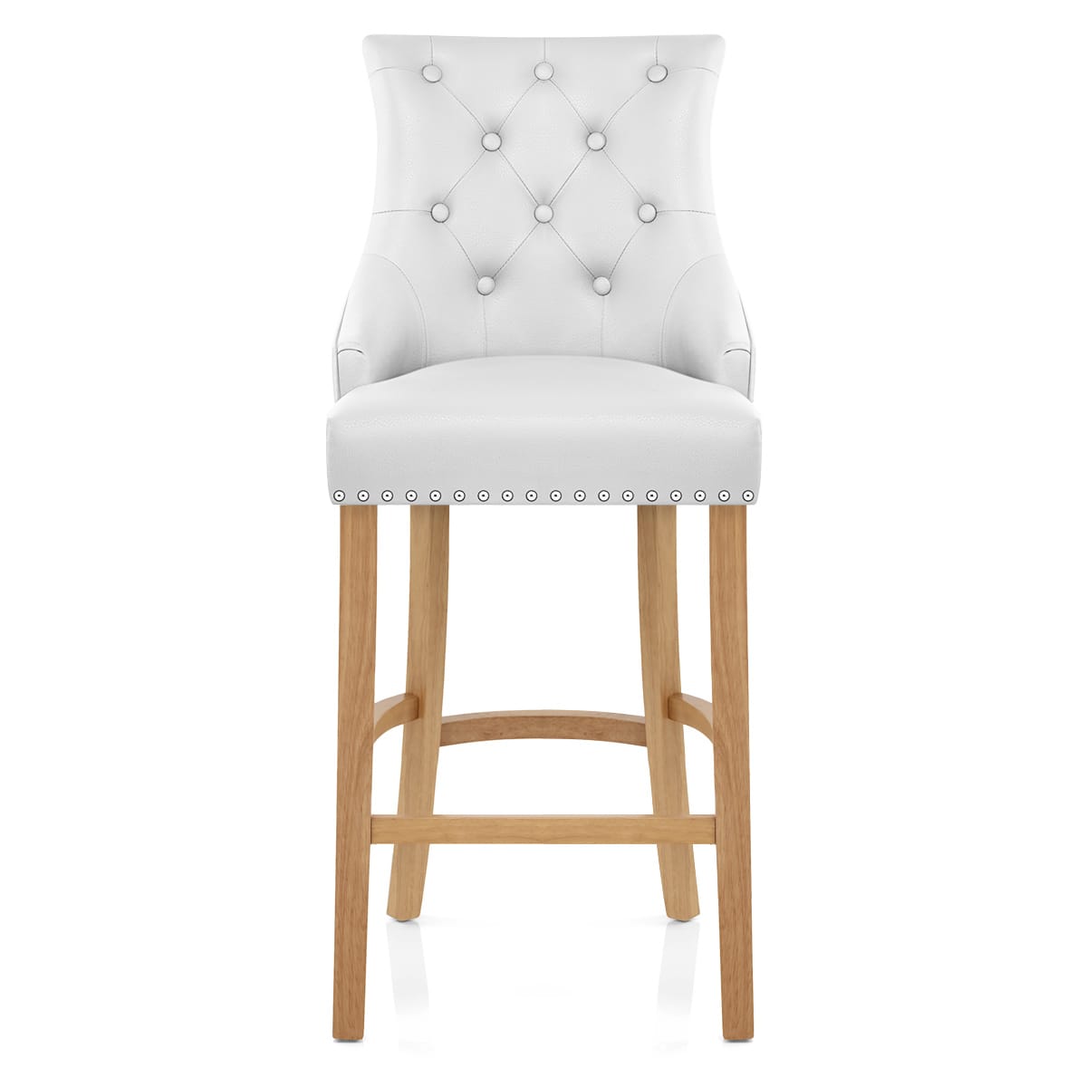 Sgabello Pelle Rigenerata Quercia - Ascot Bianco