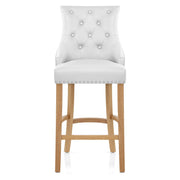 Sgabello Pelle Rigenerata Quercia - Ascot Bianco