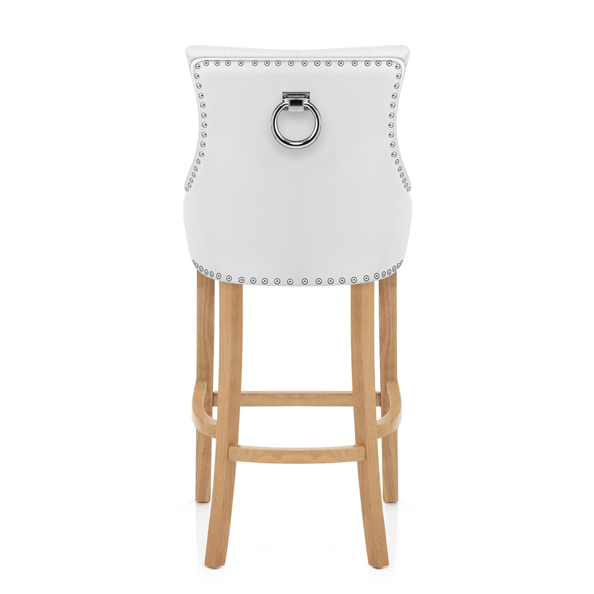 Sgabello Pelle Rigenerata Quercia - Ascot Bianco
