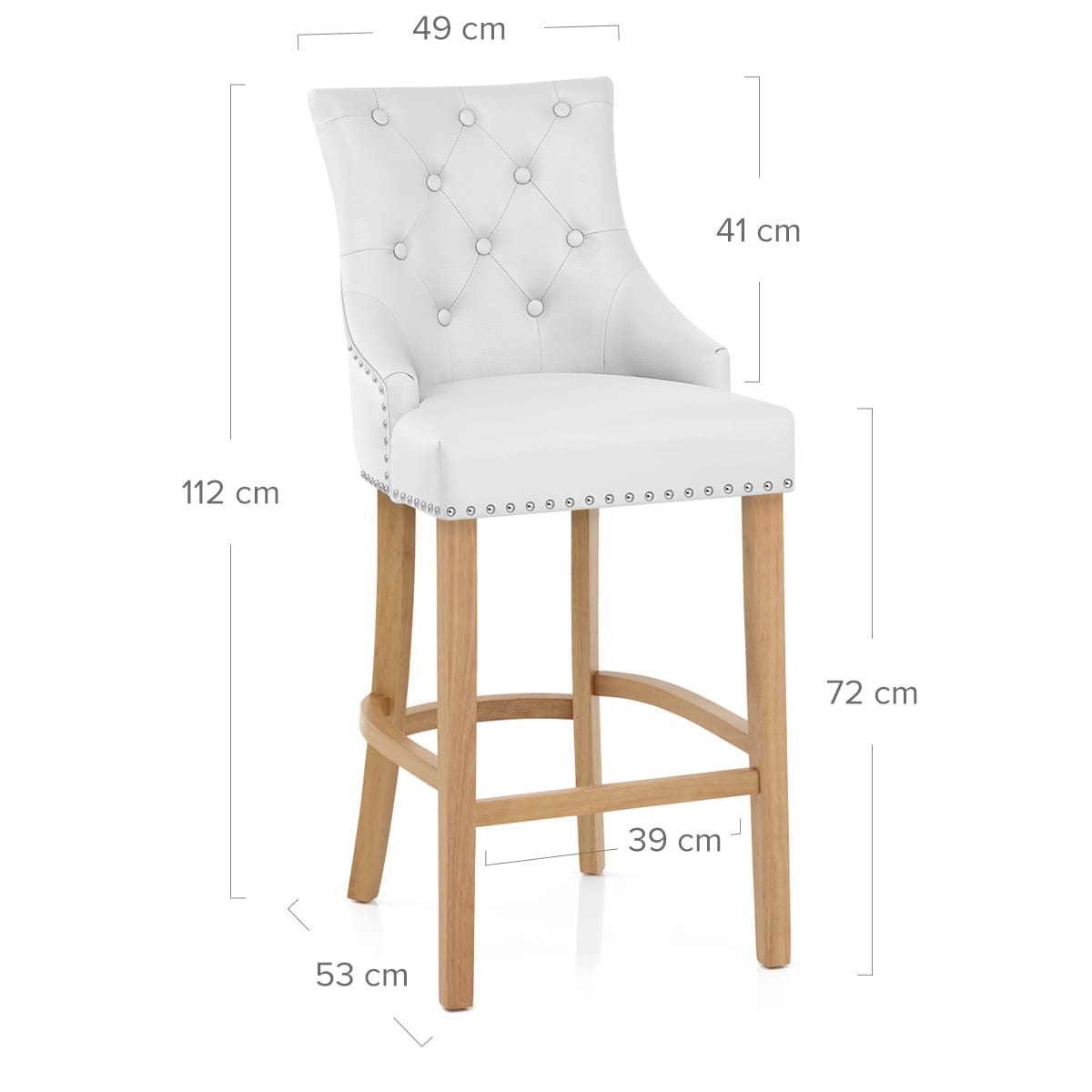 Sgabello Pelle Rigenerata Quercia - Ascot Bianco