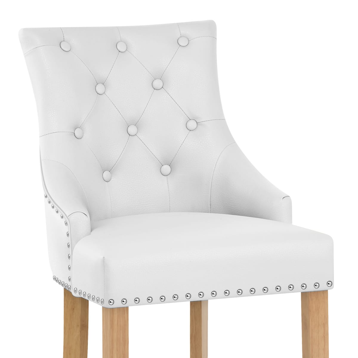 Sgabello Pelle Rigenerata Quercia - Ascot Bianco
