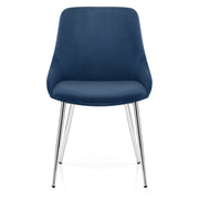 Sedia Velluto Cromato - Aston Blu