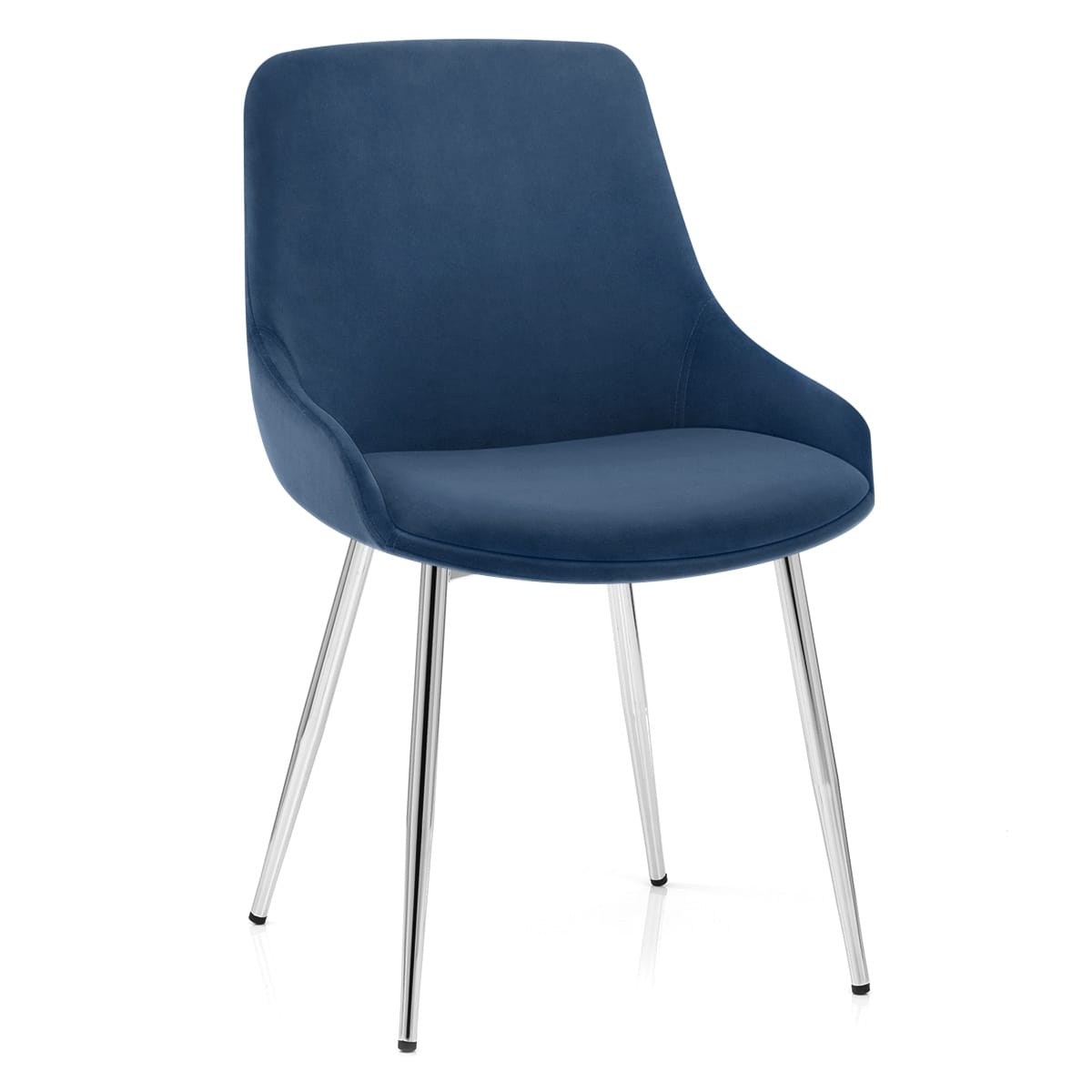 Sedia Velluto Cromato - Aston Blu