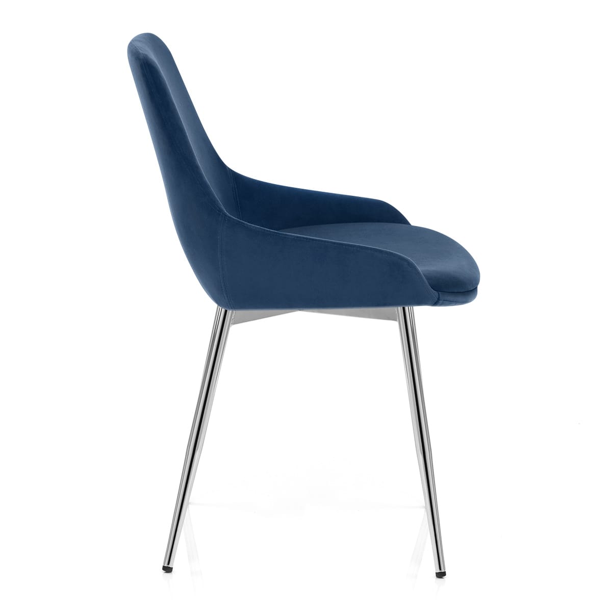 Sedia Velluto Cromato - Aston Blu
