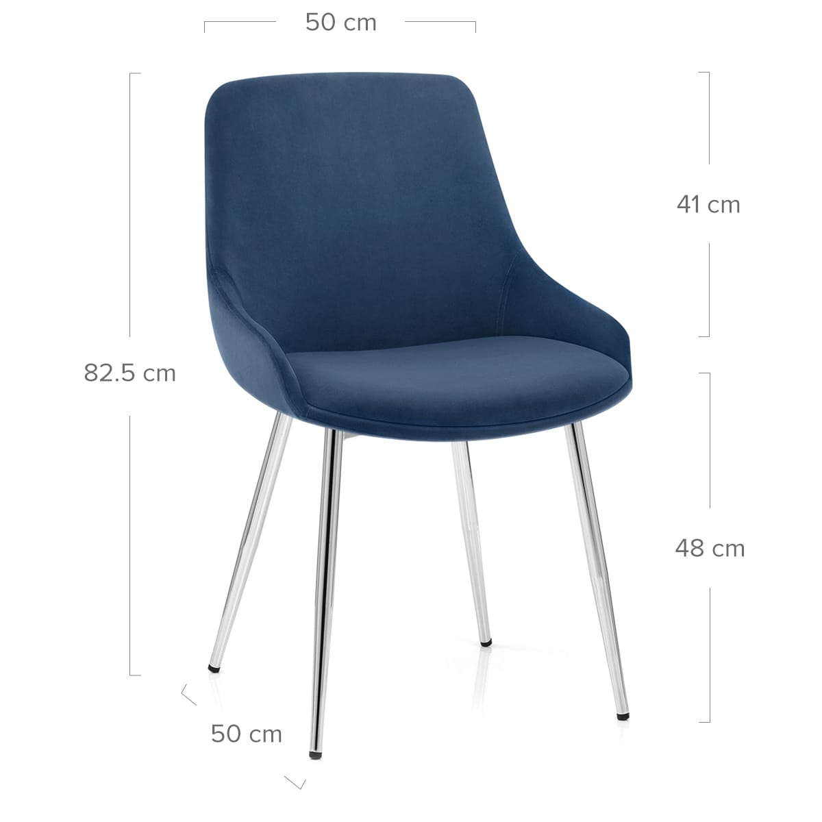 Sedia Velluto Cromato - Aston Blu