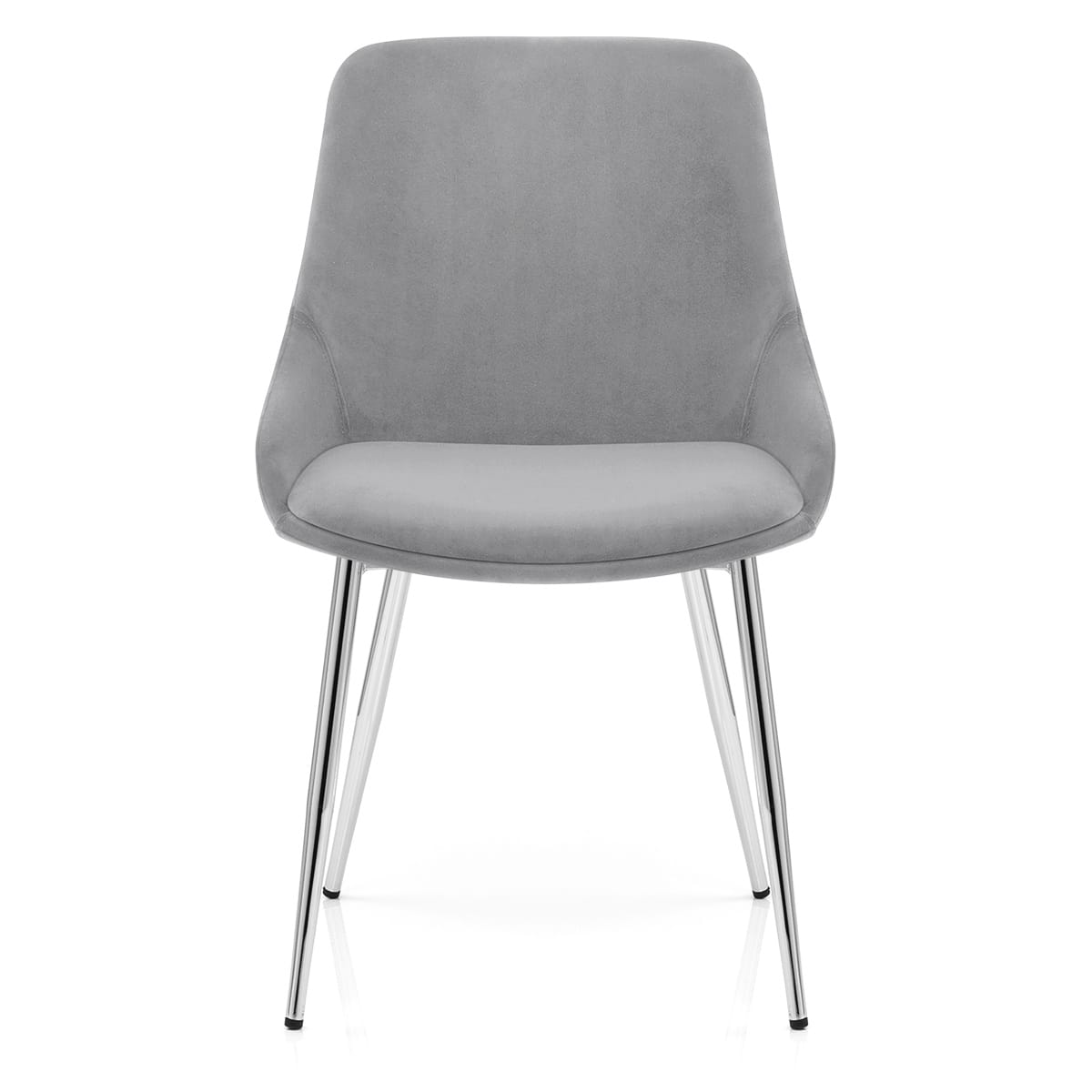 Sedia Velluto Cromato - Aston Grigio