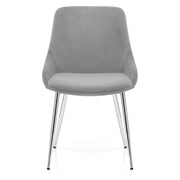 Sedia Velluto Cromato - Aston Grigio