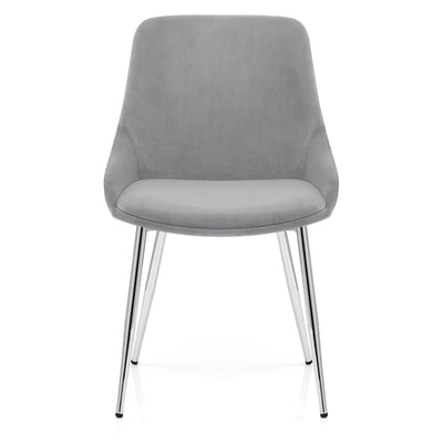 Sedia Velluto Cromato - Aston Grigio