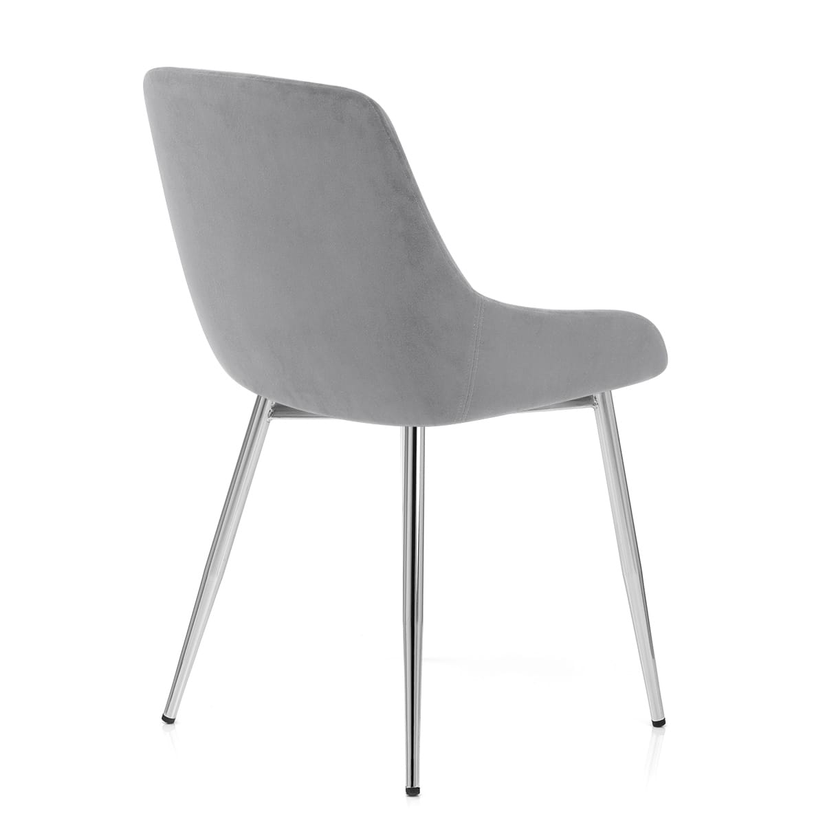 Sedia Velluto Cromato - Aston Grigio
