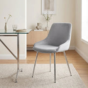 Sedia Velluto Cromato - Aston Grigio