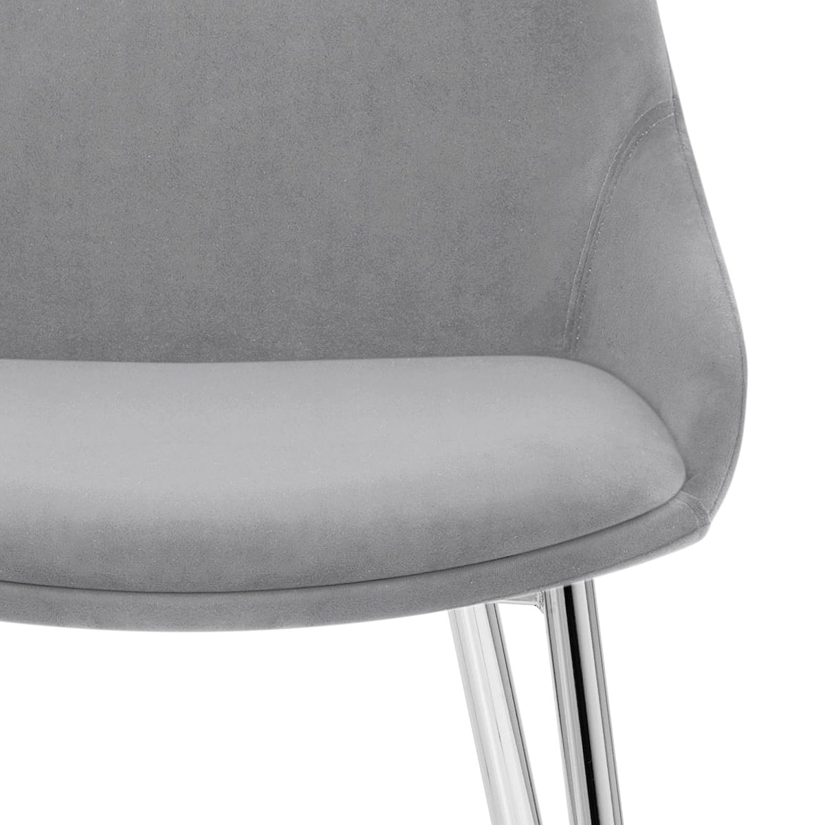 Sedia Velluto Cromato - Aston Grigio