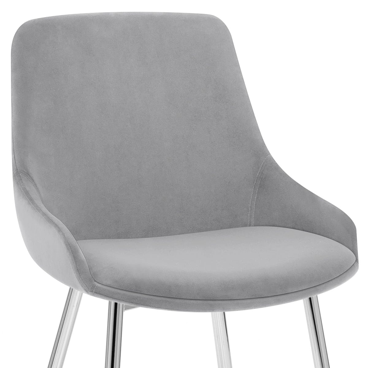 Sedia Velluto Cromato - Aston Grigio