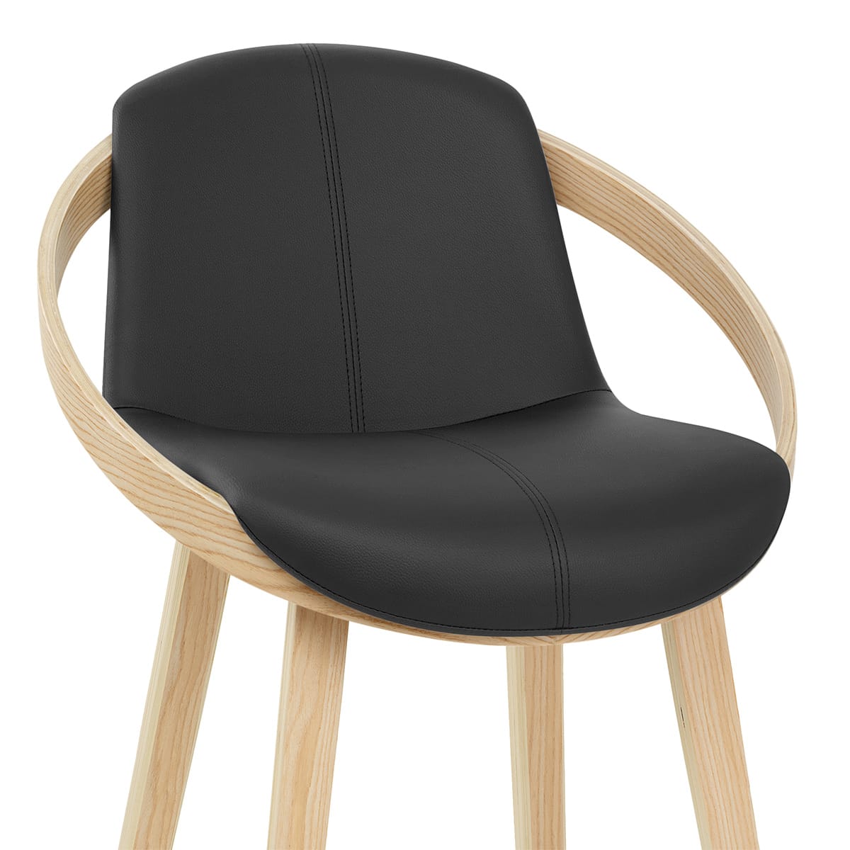 Sgabello Ecopelle - Atom Nero