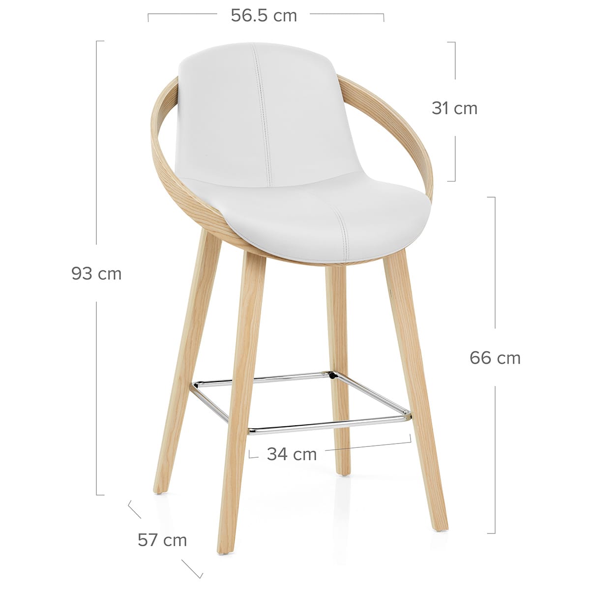 Sgabello Ecopelle - Atom Bianco