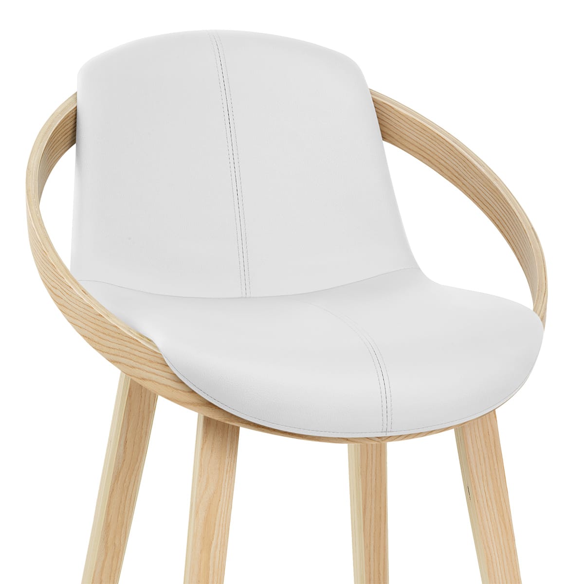 Sgabello Ecopelle - Atom Bianco