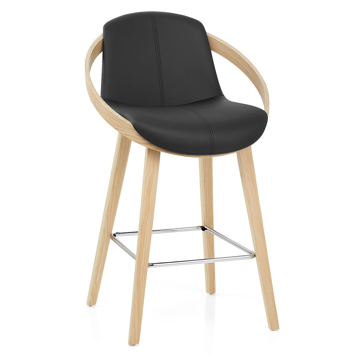 Sgabello Ecopelle - Atom Nero