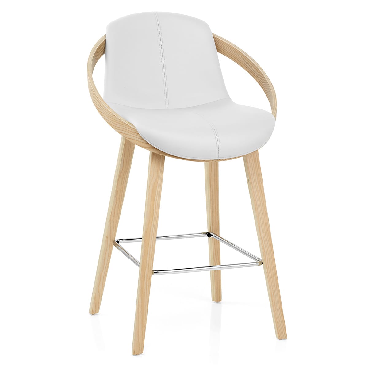 Sgabello Ecopelle - Atom Bianco