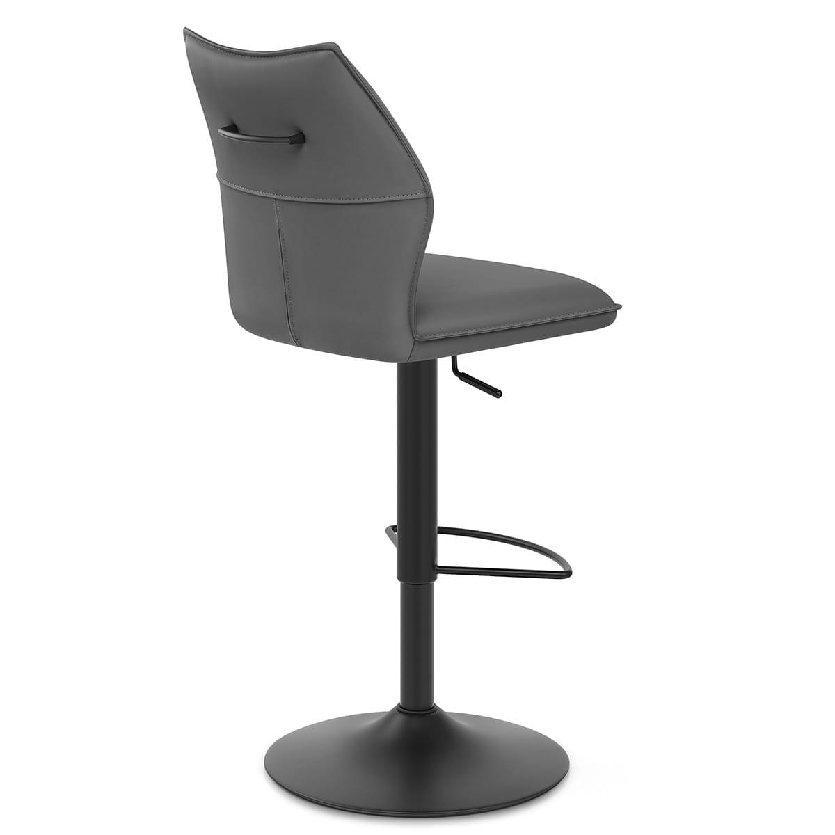 Sgabello Ecopelle Metallo - Ava Grigio