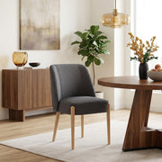 Sedia Tessuto Legno - Avon Grigio Scuro