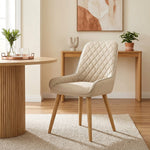 Sedia da Pranzo Ecopelle Legno - Azure Crema
