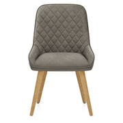 Sedia da Pranzo Ecopelle Legno - Azure Grigio