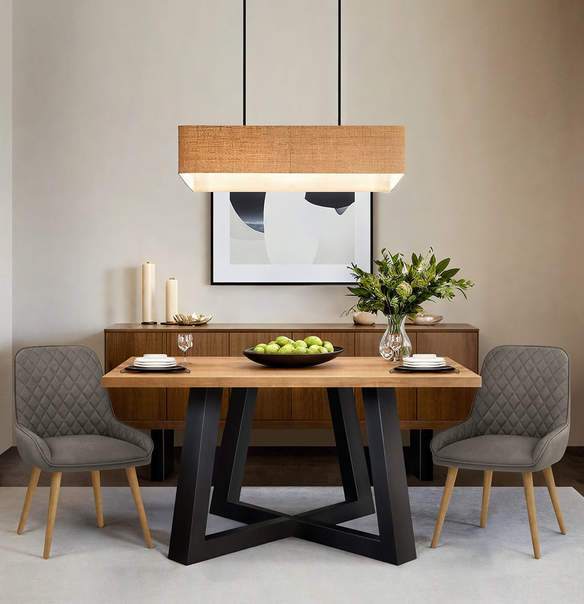 Sedia da Pranzo Ecopelle Legno - Azure Grigio