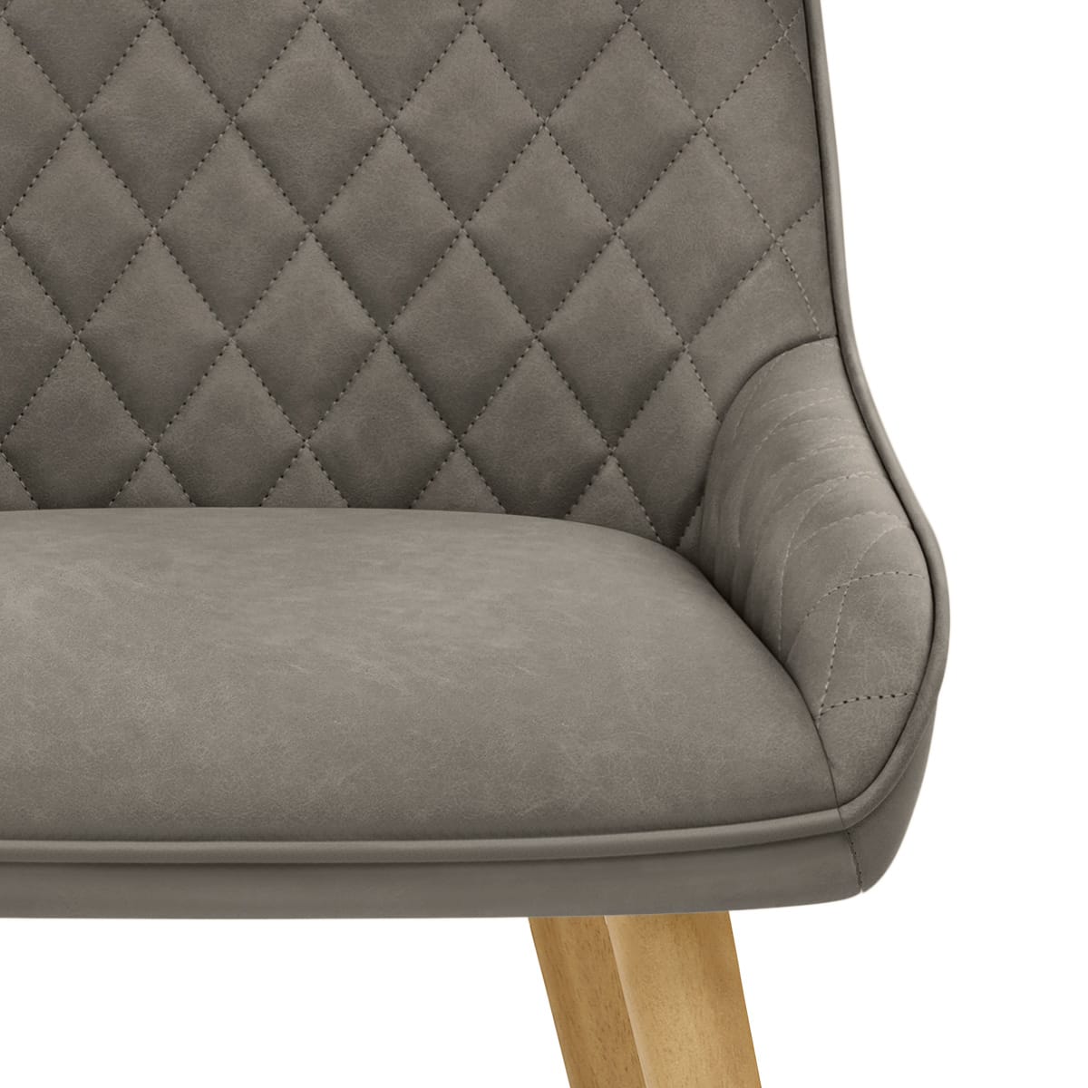 Sedia da Pranzo Ecopelle Legno - Azure Grigio