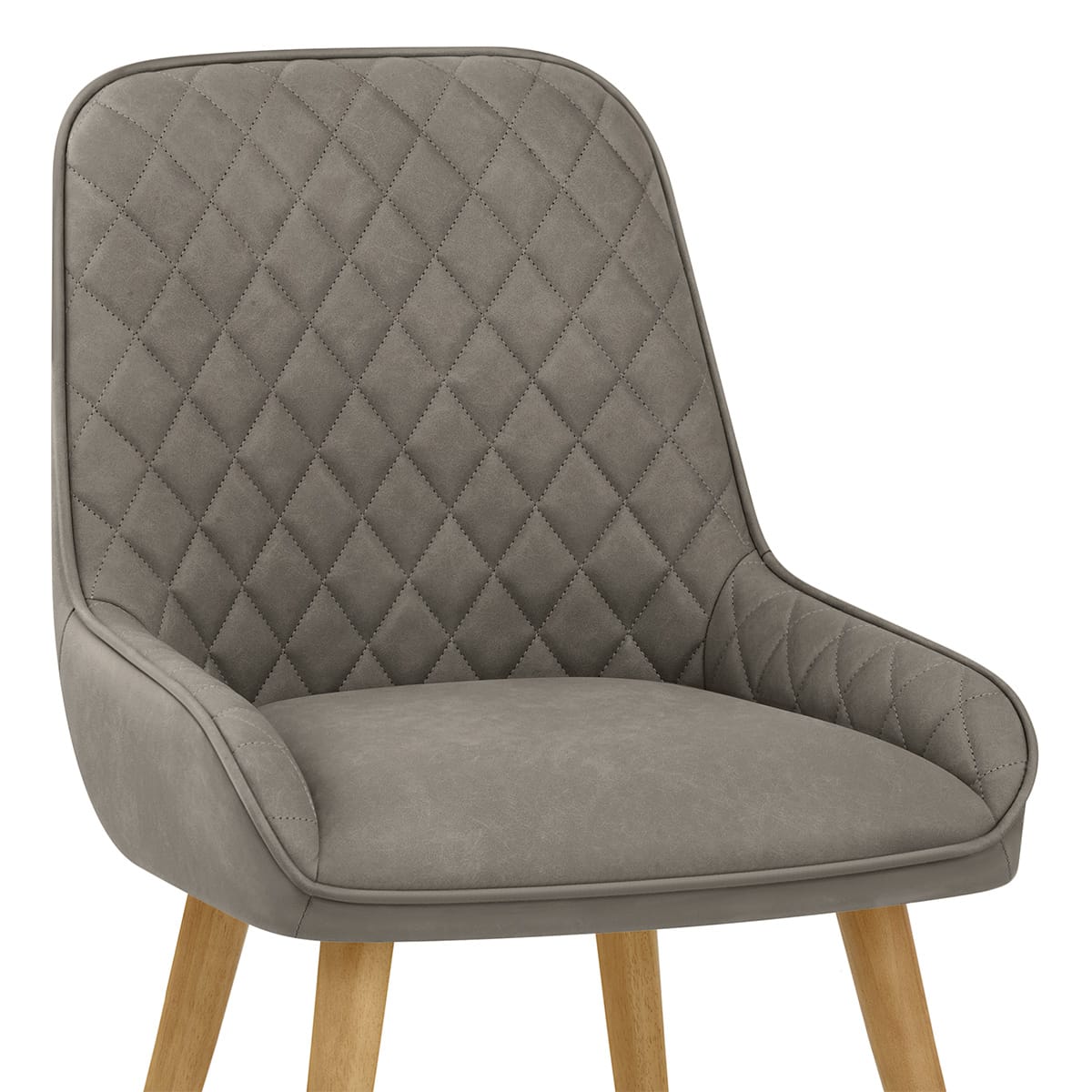 Sedia da Pranzo Ecopelle Legno - Azure Grigio
