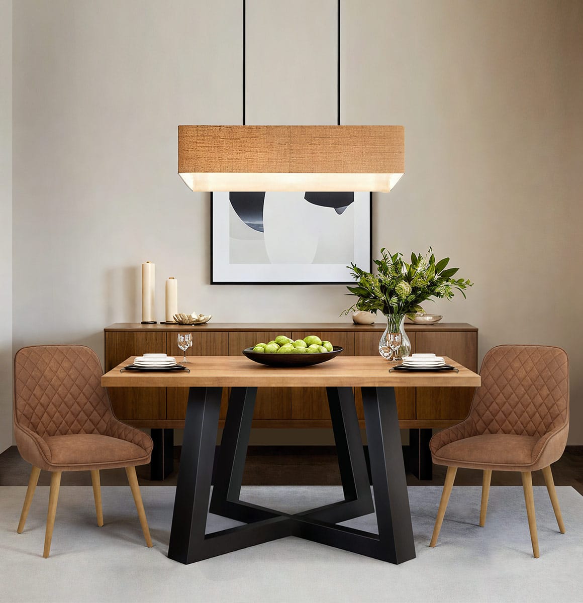 Sedia da Pranzo Ecopelle Legno - Azure Marrone