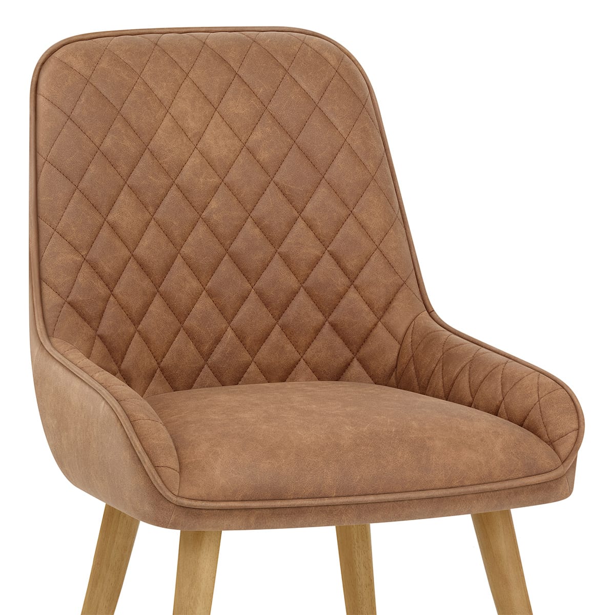 Sedia da Pranzo Ecopelle Legno - Azure Marrone