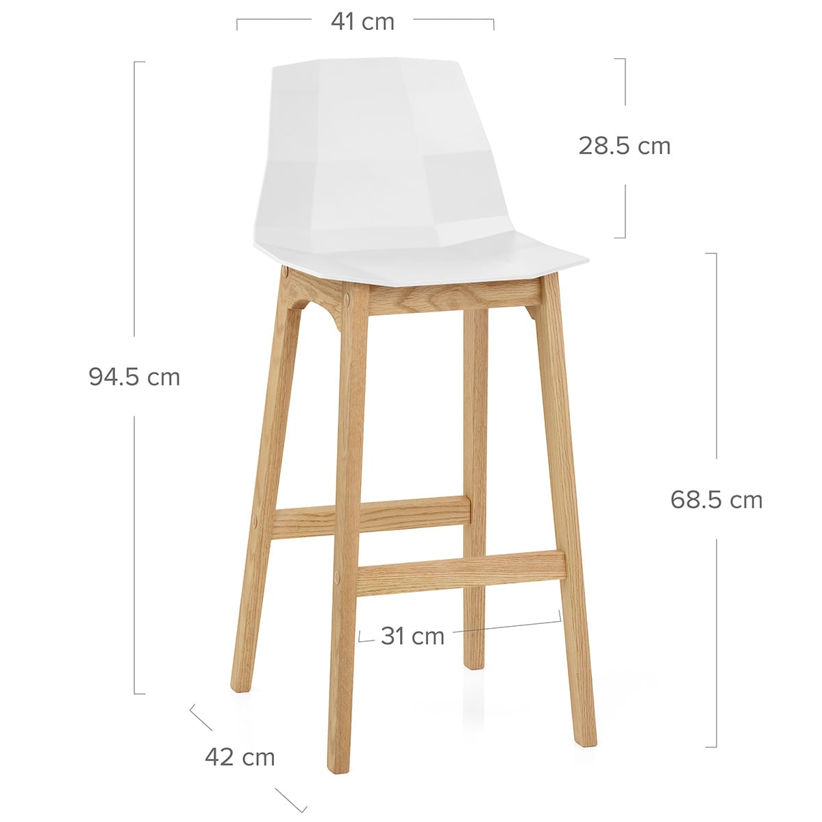 Sgabello Rovere - Bali Bianco