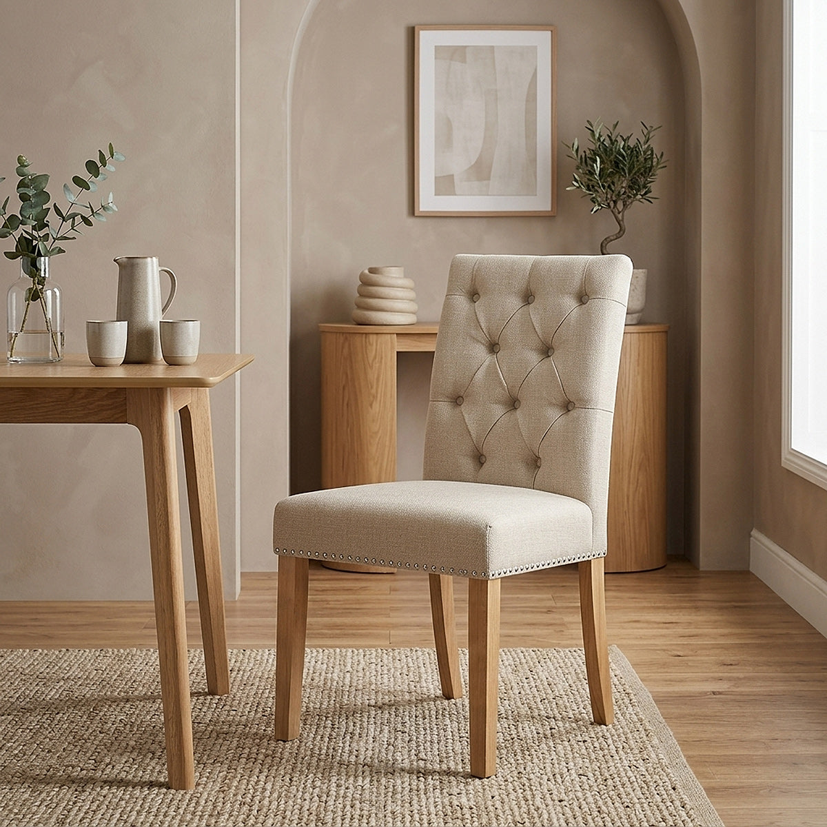 Sedie Quercia Tessuto - Barrington Crema
