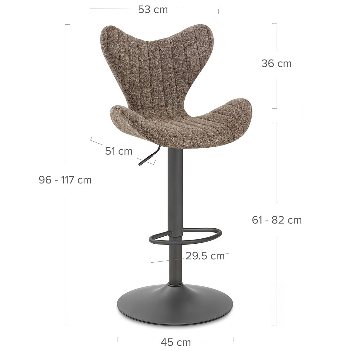 Sgabello Tessuto - BB Swivel Marrone