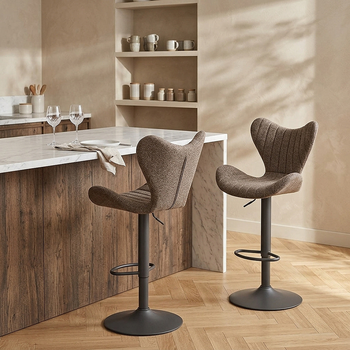 Sgabello Tessuto - BB Swivel Marrone