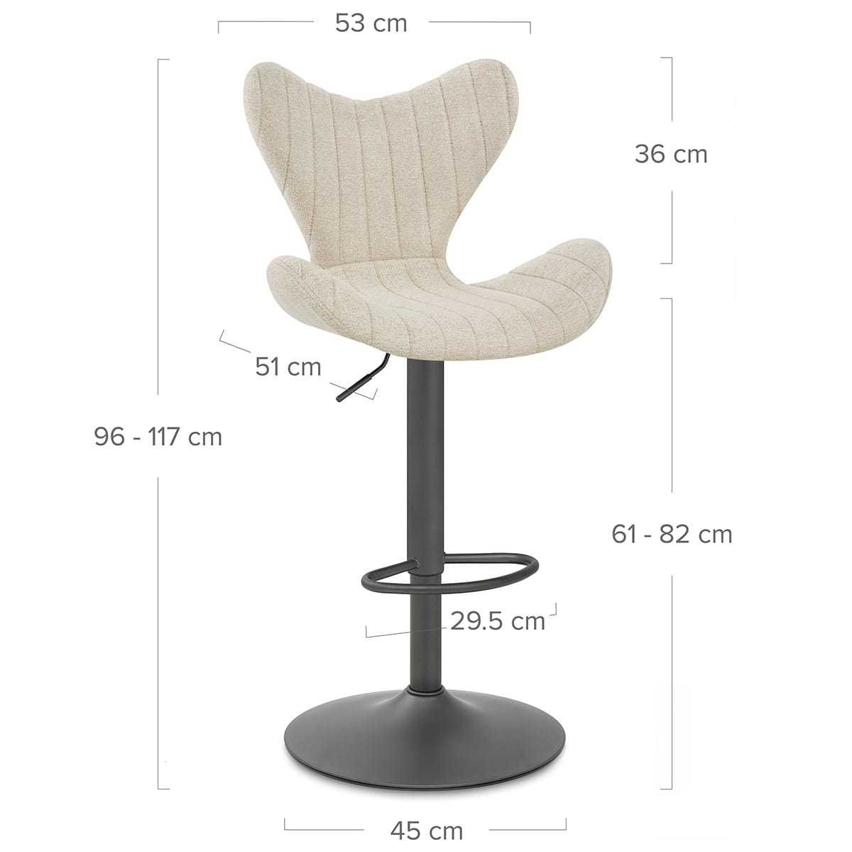 Sgabello Tessuto - BB Swivel Crema