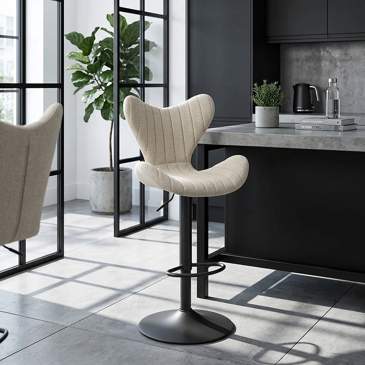 Sgabello Tessuto - BB Swivel Crema