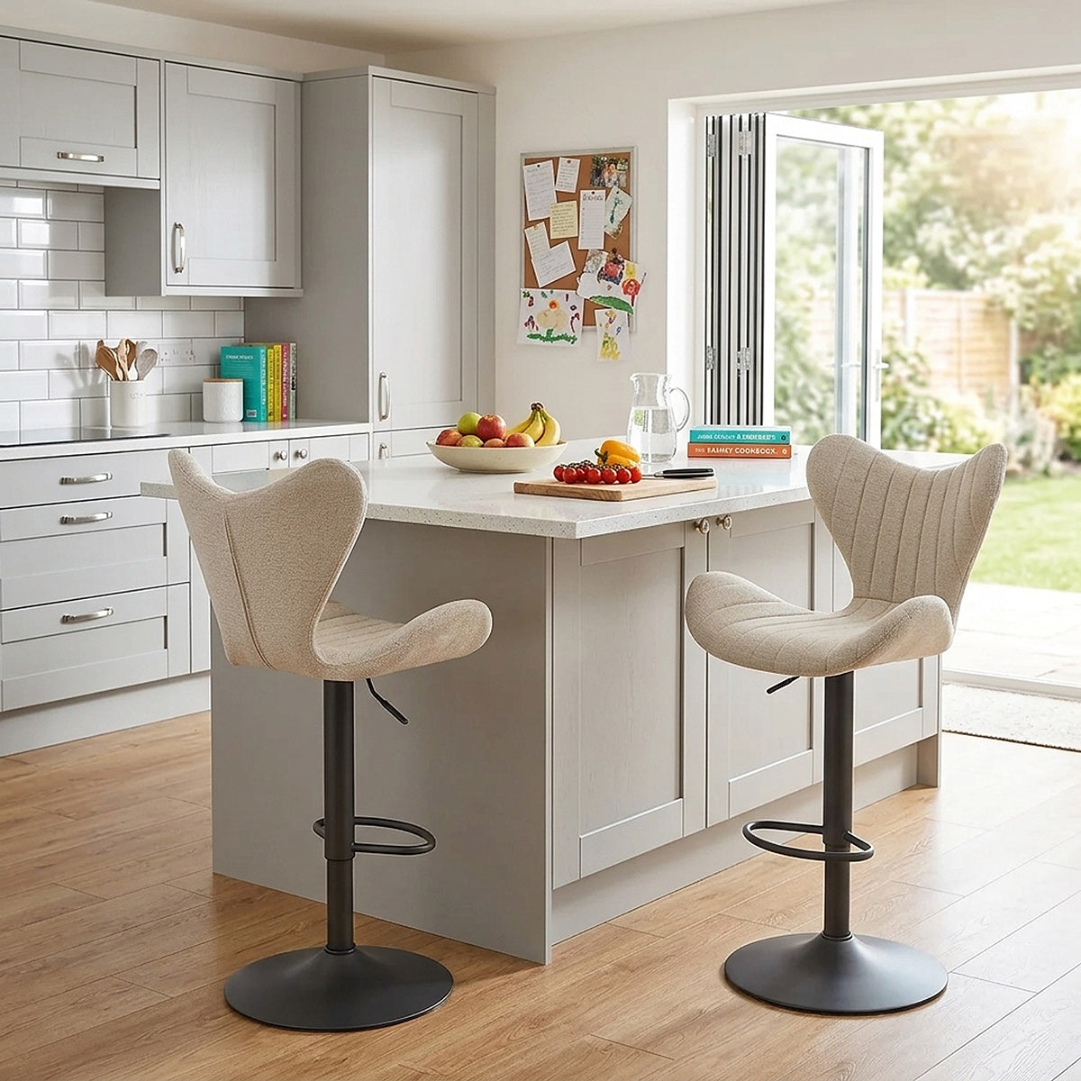 Sgabello Tessuto - BB Swivel Crema