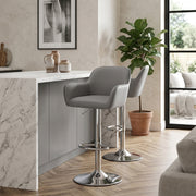 Sgabello Ecopelle Satinato - Berlin Grigio